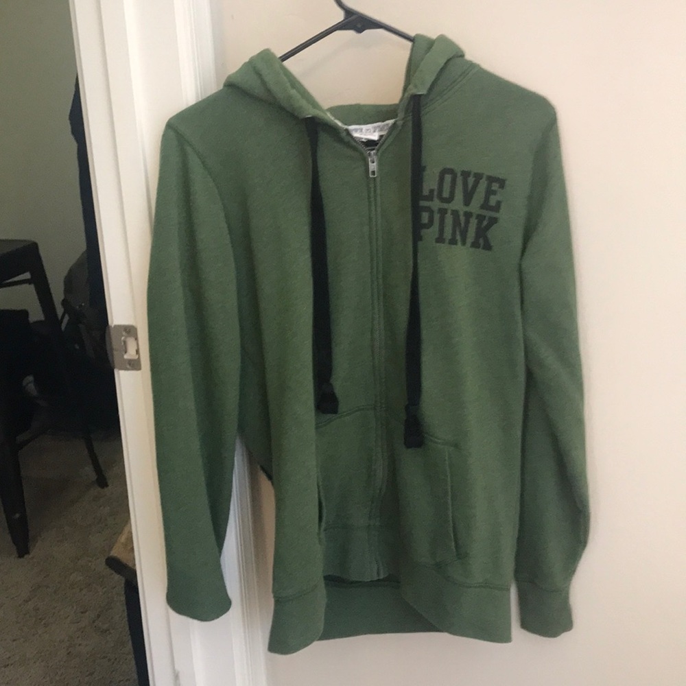 Victoria’s Secret pink olive green zip up